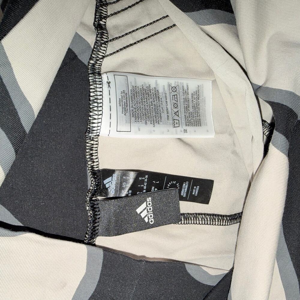 Adidas x Marimekko Flare Leg Pants Black Cream Graphic Print High Rise Sports S - Picture 3 of 5